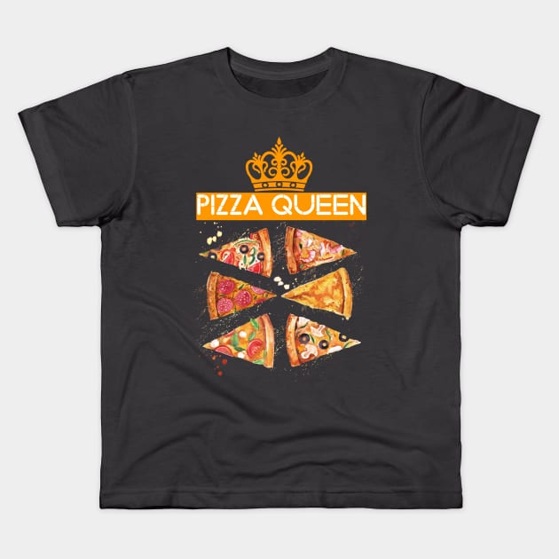 Pizza Queen Kids T-Shirt by houssem